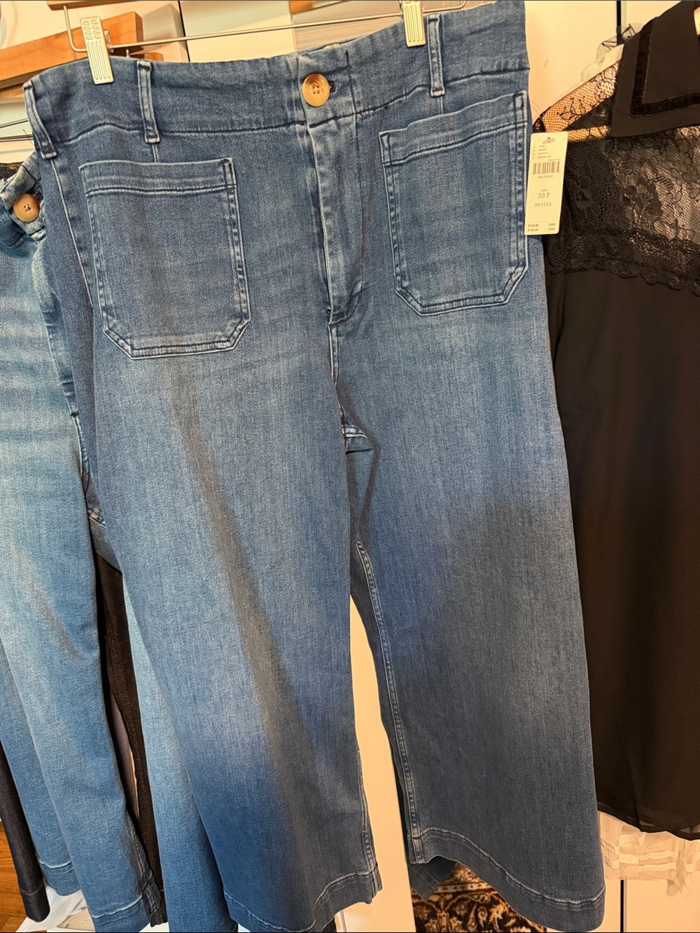Maeve Colette Light Wash Cropped Wide-Leg Jeans - Light Blue
